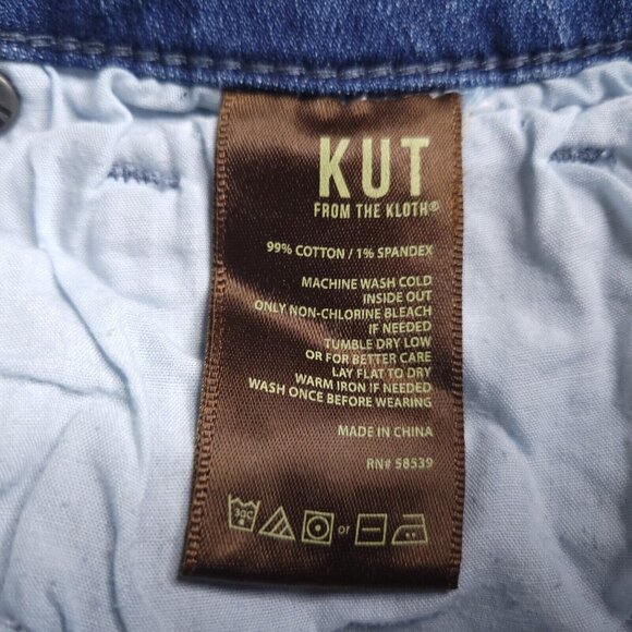 Kut From The Kloth Womens Straight Leg Crop Jeans 10 Mid-Rise Frayed Hem Stretch - Picture 8 of 9